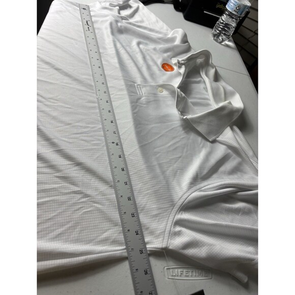 Izod Golf Collection Xtreme Function Checked Pattern Polo Shirt White Mens XL - Picture 9 of 15